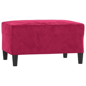 vidaXL Poggiapiedi Rosso Vino 70x55x41 cm in Velluto