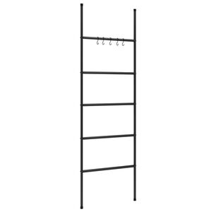 vidaXL Scala portasciugamani a 5 ripiani nera 58x175 cm in ferro