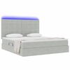 vidaXL Letto con contenitore e LED Grigio chiaro 180 x 200 cm Velluto