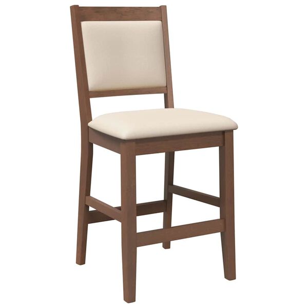 vidaXL Sgabelli da Bar con Cuscini 2pz Marrone Legno Massello di Hevea