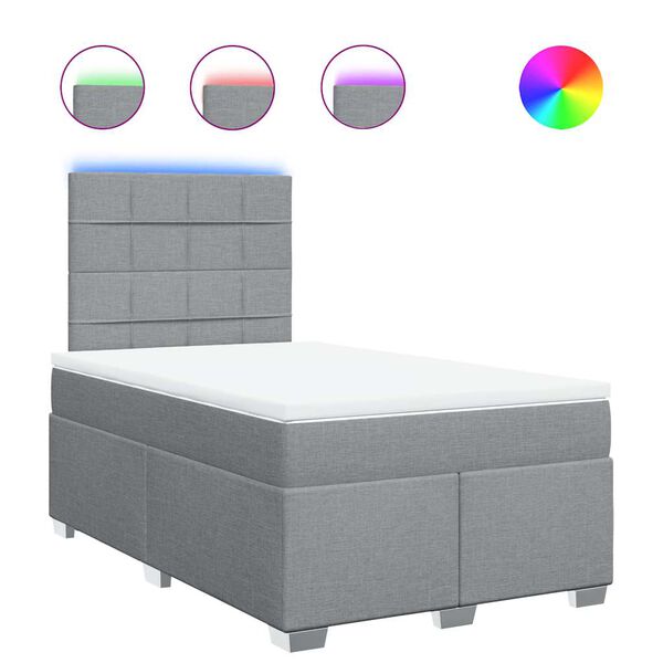 vidaXL Giroletto a Molle con Materasso Grigio Chiaro 120x200cm Tessuto