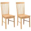 vidaXL Sedie da Pranzo 2 pz in Legno Massello di Hevea