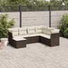 vidaXL Set Divani da Giardino 7 pz con Cuscini Marrone in Polyrattan