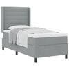 vidaXL Letto a molle con cuscino Grigio chiaro 190 x 90 cm Tessuto
