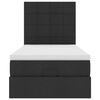 vidaXL Struttura Letto Pouf con Materasso Nero 80x200 cm in Tessuto