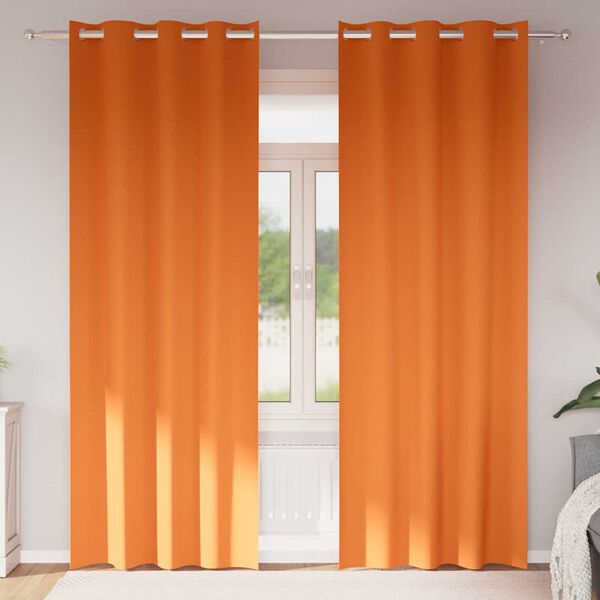 vidaXL Tende Blackout con Anelli 2 pcs Arancione Vivo 260 x 140 cm