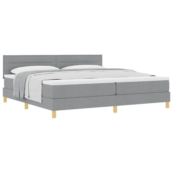 vidaXL Letto box spring con materasso Grigio chiaro 200 x 200 cm