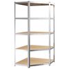 vidaXL Scaffale Angolare Resistente 5 Strati Argento Acciaio e Legno