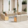 vidaXL Set Divani da Giardino 12 pz con Cuscini Beige in Polyrattan