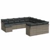 vidaXL Set Divani da Giardino 12 pz con Cuscini Grigio in Polyrattan