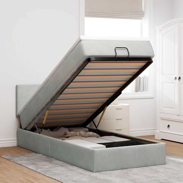 vidaXL Struttura Letto Pouf con Materasso 90x190 cm in Velluto