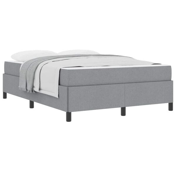 vidaXL Letto a molle con materasso Grigio chiaro 140 x 190 cm Tessuto