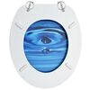 vidaXL Tavolette WC con Coperchi 2 pz in MDF Blu Design Goccia d'Acqua