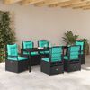 vidaXL Set da Pranzo per Giardino 7 pcs Nero polyrattan