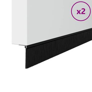 vidaXL Spazzole per porte autoadesive 2 pcs Nero 100 cm
