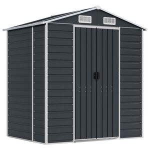vidaXL Capanno da Giardino Antracite 191x130x198 cm in Acciaio Zincato