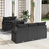 vidaXL Set Divano da Giardino con cuscino 6 pcs Nero Poly Rattan