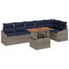vidaXL Set Divano da Giardino 7 pz Grigio Poly Rattan