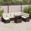 vidaXL Set Divano da Giardino 9 pcs Marrone polyrattan