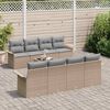 vidaXL Set Divano da Giardino 9 pcs Beige Poly Rattan