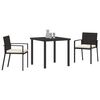 vidaXL Set da Pranzo per Giardino 3 pcs Nero