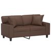 vidaXL Divano a 2 Posti con Cuscini Marrone 120 cm in Similpelle