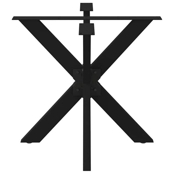 vidaXL Gamba per Tavolo da Pranzo a Forma di Ragno Nero 85x85x(72-73) cm Acciaio