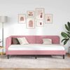 vidaXL Cornice del letto ad angolo Rosa 90 x 200 cm Velluto