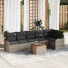 vidaXL Set Divano da Giardino 7 pcs Grigio Poly Rattan