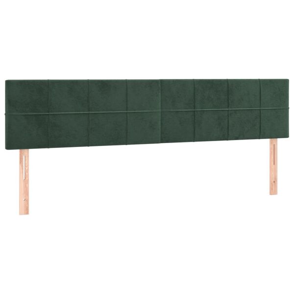 vidaXL Testiere 2 pz Verde Scuro 100x5x78/88 cm in Velluto