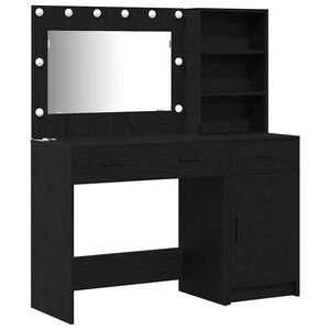 vidaXL Tavolo da Trucco con cassetto 2 pcs Nero Legno multistrato