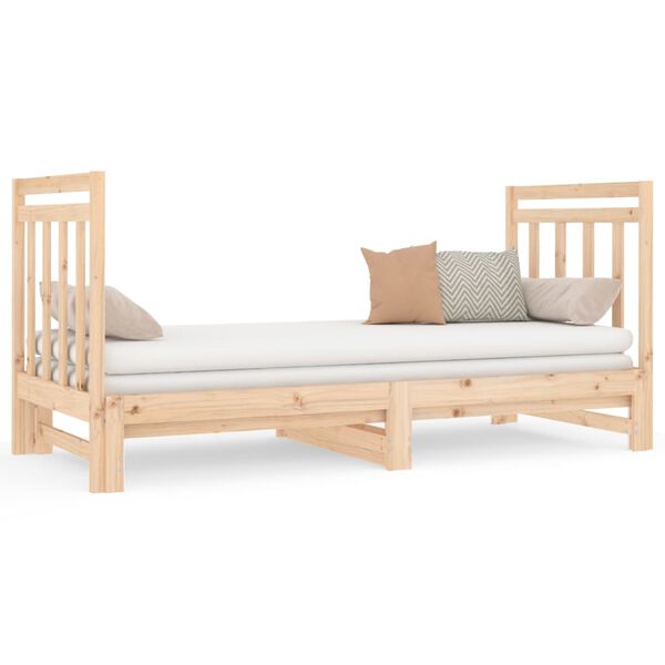 vidaXL Dormeuse Estraibile 2x(90x190) cm Legno Massello di Pino