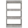 vidaXL Libreria/Divisorio Grigio Cemento 60x30x103 cm in Truciolato
