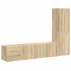 vidaXL Set di Mobili Porta TV 3 pz Rovere Sonoma in Legno Multistrato