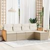 vidaXL Set Divano da Giardino 5 pz con Cuscini Beige in Polyrattan