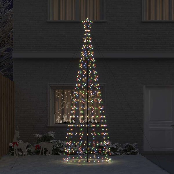 vidaXL Albero di Natale LED con picchetti per il terreno 400 cm Ferro
