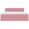 vidaXL Letto con Contenitore con materasso Rosa 180 x 200 cm Velluto
