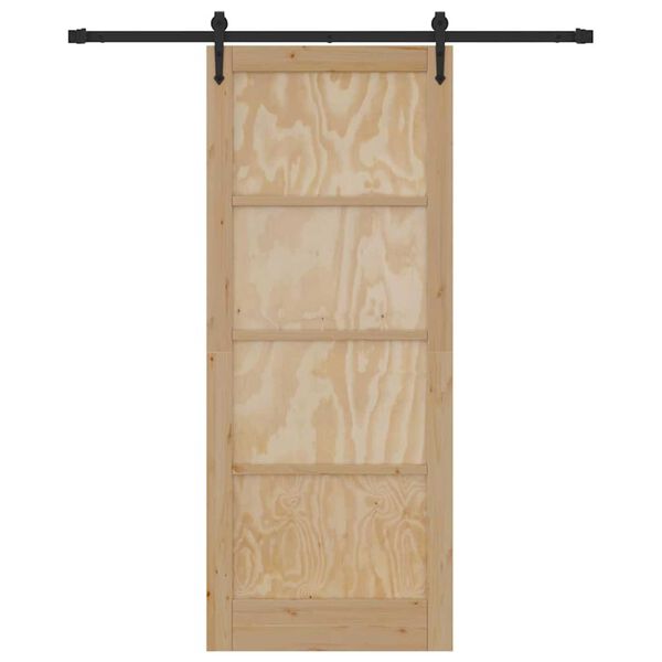 vidaXL Porta scorrevole ORKDAL Marrone 86 x 211 cm Pino massello
