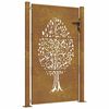 vidaXL Cancello da giardino 100x125 cm in acciaio Corten con design ad albero