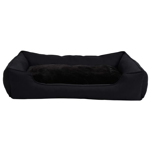 vidaXL Lettino per Cani Nero 110,5x80,5x26 cm in Pile Effetto Lino