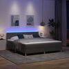 vidaXL Letto a Sorgente LED con led Grigio scuro 180 x 200 cm Tessuto