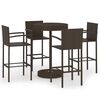 vidaXL Set da Bar da Giardino 5 pz in Polyrattan Marrone