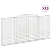 vidaXL Cesti Gabbioni ad Arco 15 pz 400x30x180/200 cm Ferro Zincato