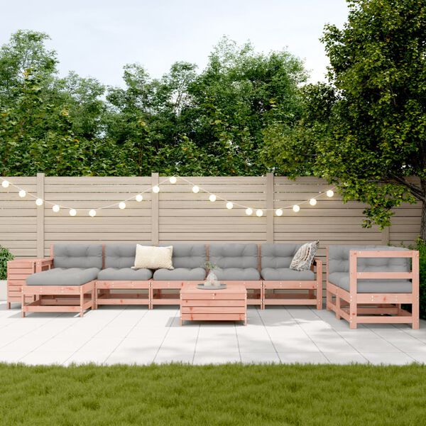 vidaXL Set Divani da Giardino 10 pz in Legno Massello Abete Douglas