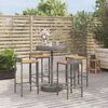 vidaXL Set Bar Giardino 5pz Grigio Polyrattan e Legno Massello Acacia