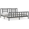vidaXL Giroletto Testiera Grigio Super King Size in Legno Massello