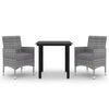 vidaXL Set da Pranzo da Giardino 3 pz con Cuscini Polyrattan e Vetro