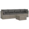 vidaXL Set Divani da Giardino 5 pz con Cuscini in Polyrattan Grigio