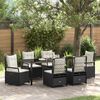 vidaXL Set da Pranzo per Giardino 7 pcs Nero polyrattan