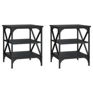 vidaXL Tavolini 2 pz Neri 40x42x50 cm in Legno Multistrato